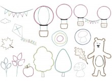 Stickserie - Herbst Doodle